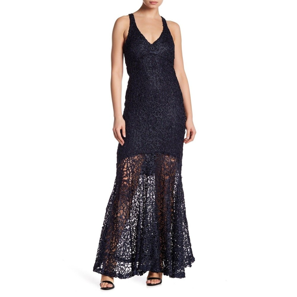 Marina Metallic Lace Gown